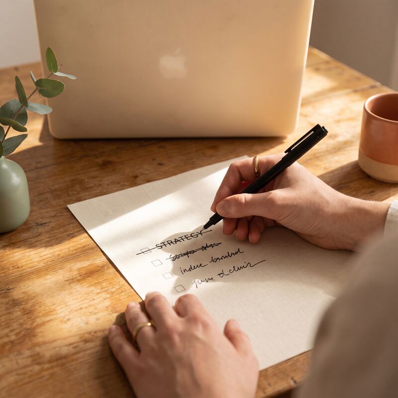 Crossing a retired AEO tactic off a printed checklist as AI search rules changed in mid-2026