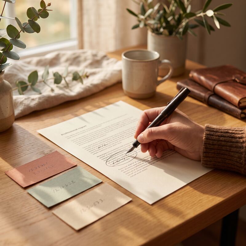 Hand annotating a printed Google Ads keyword report, working through Quality Score components on paper Hand annotating a printed Google Ads keyword report, working through Quality Score components on paper