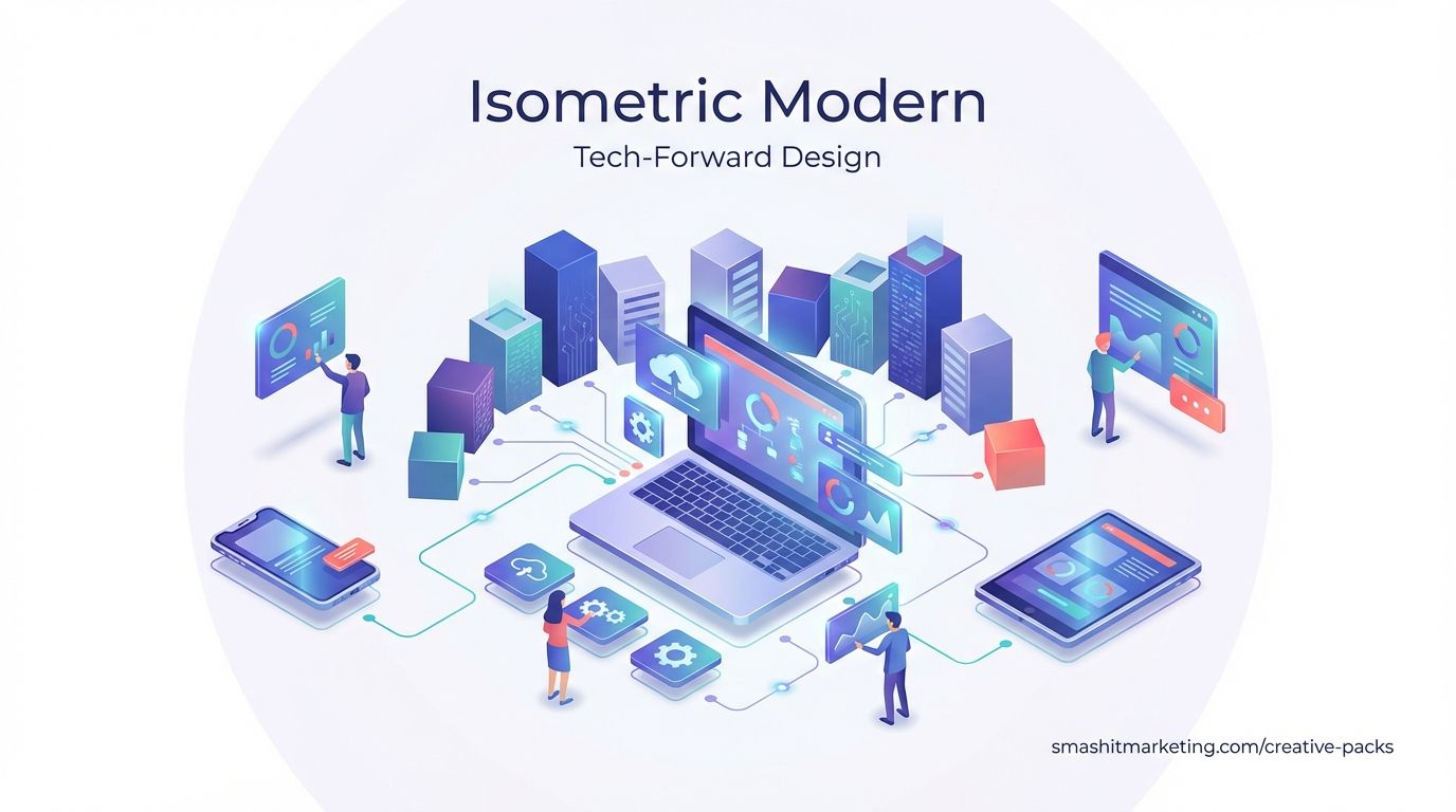 Isometric Modern Style: The Tech-Forward Visual Approach