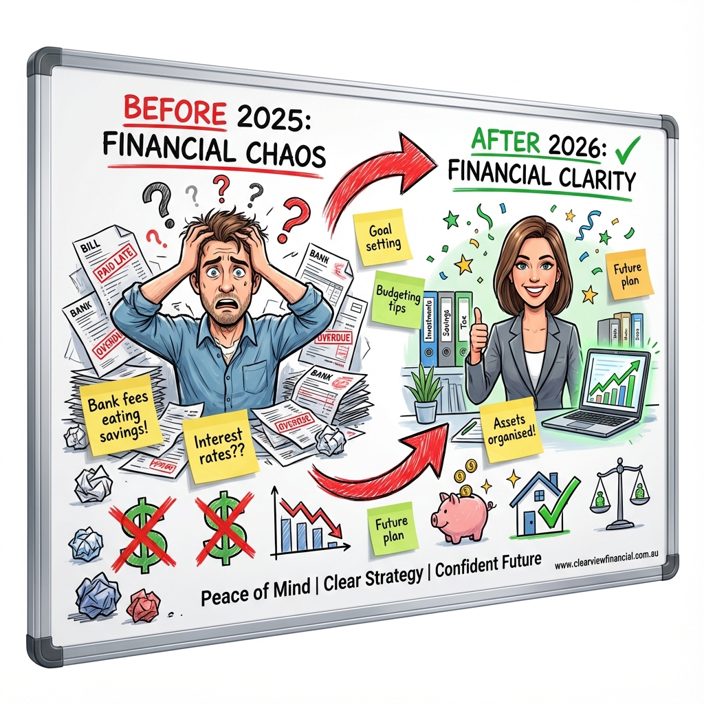 Whiteboard style — Financial advisor — chaos to clarity