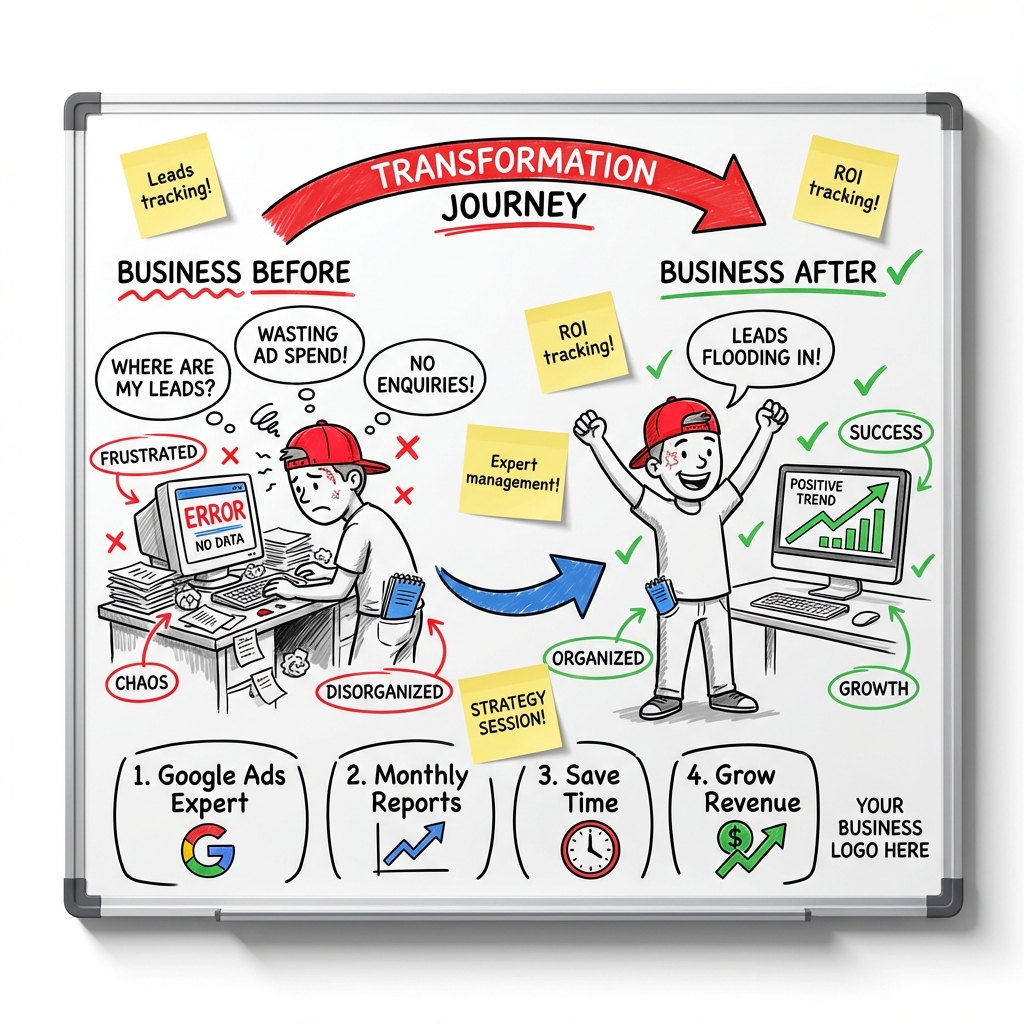 Whiteboard style — Marketing agency — lead-gen transformation
