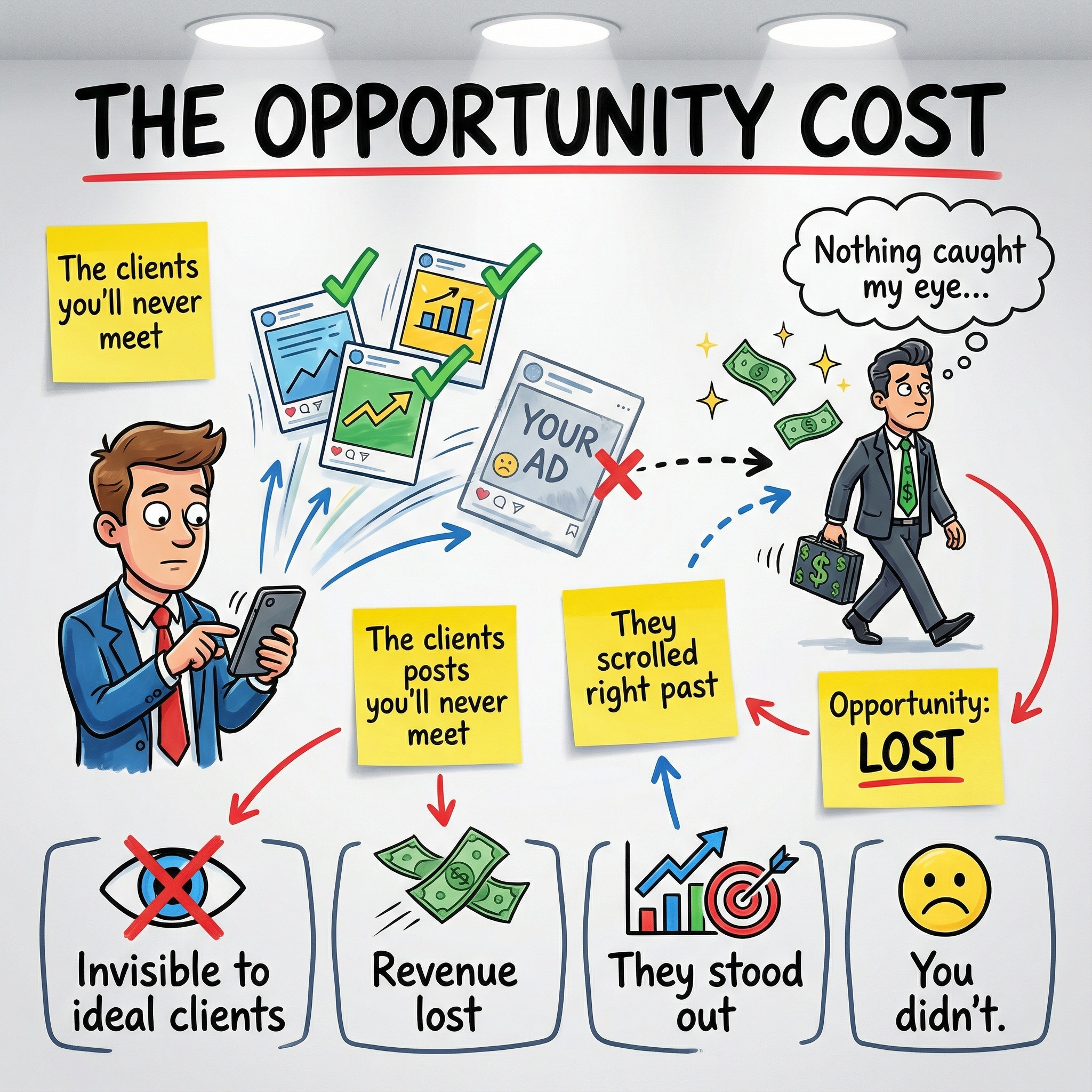 Ideal clients scrolling past your content